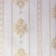 Damask Floral Stripe Plain
