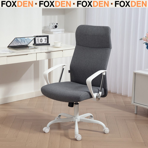 Grey office chair linen swivel - grey,