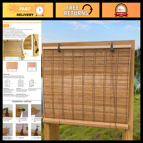 Bamboo roller shades roman - bamboo,