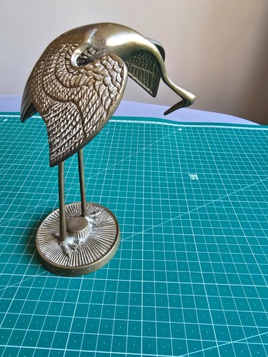 Vintage brass stork - vintage, heron