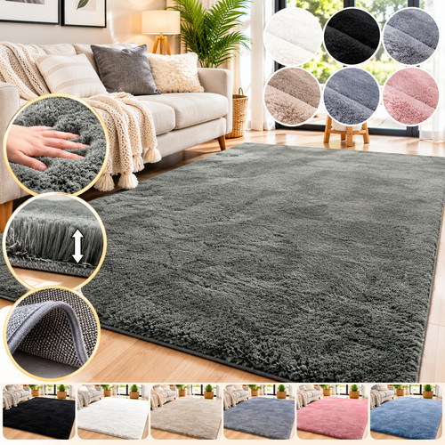 Soft washable floor rug thick - soft,