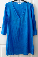 Marks and Spencer ocean blue Beach Sun Cover Tunic  /  Cotton Kaftan Style  10