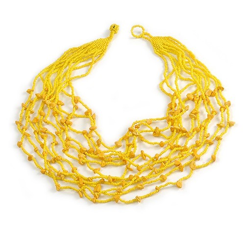 Sunny yellow glass bead - yellow,