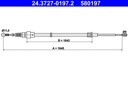 Cable pull parking brake - cable,