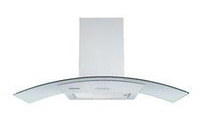 Cookology CGL900SS/A Extractor  90cm Curved Glass Chimney Cooker Hood in S/Steel