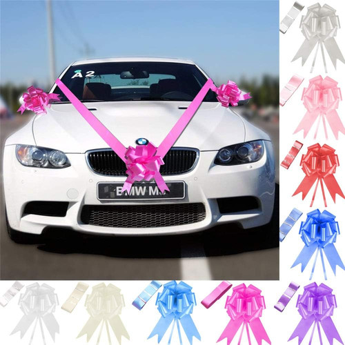 Bows ribbon wedding car - wedding,