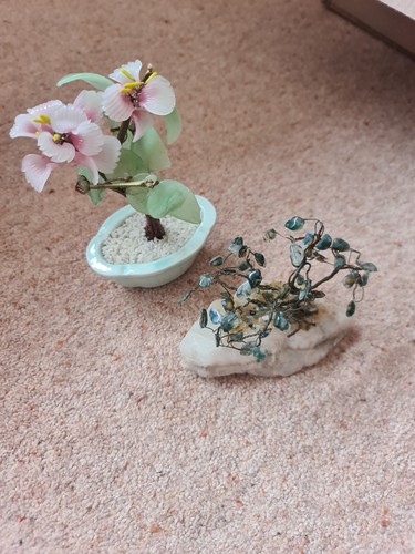 Jade green stone bonsai - jade,