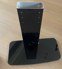 Black Floor TV Stand Mount Bracket with Glass Base