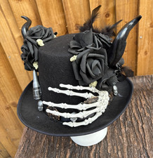 Black Gothic Goth Top Hat