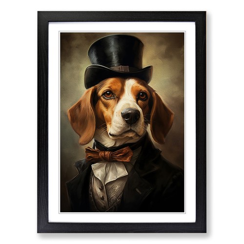 Beagle victorian framed - beagle, wall