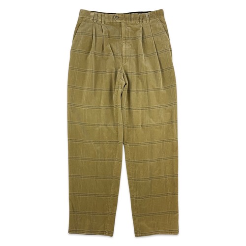Vintage beige checked - beige, velvet