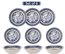 Set of 6 Blue Willow Churchill