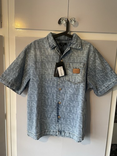 Versace logo denim short - logo,
