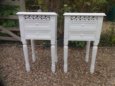 BELGRAVIA ~~FRENCH STYLE  WHITE  BEDSIDE CABINETS x2 ~~~