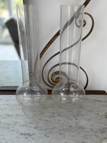 Pair wizard glass chimneys - pair, of