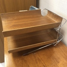 Vintage x 2 Wooden Bentwood Scandanavian Home/Office Filing Trays