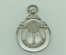 Vintage English Sterling Silver Darts Pictorial Engraved O.D.D.A Medal Watch Fob