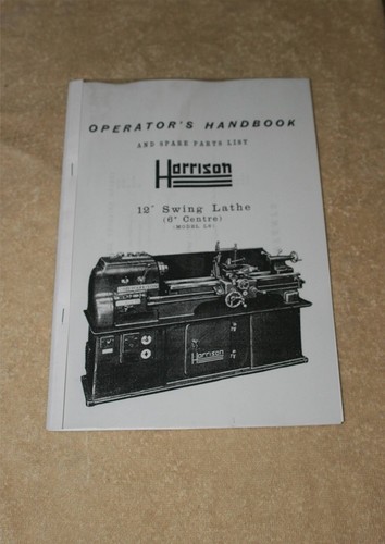 Harrison inch lathe manual - harrison,