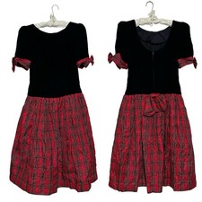 Vtg 70s/80s Velvet & Plaid