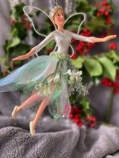 Gisela Graham Snowdrop Fairy Christmas Hanging Decoration. Ballerina. Dancing