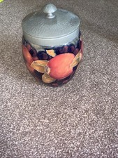 c1914-1916 William Moorcroft Pomegranate Biscuit Barrel Tudric Pewter Liberty