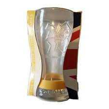 McDonald’s Coca Cola London 2012 Olympics Clear Glass With Yellow Band In Box