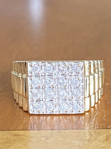 Gents 9ct gold - &, diamond