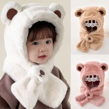 Plush kids hat - plush, scarf