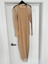 Zara Nude Long Glitter Sheer