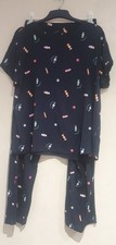 MARKS & SPENCERS  Navy Sweets Pyjamas Size Large PJS SET 14 16
