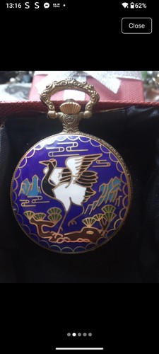 Enamel quartz pocket watch - quartz,