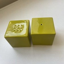Carlton Ware Vintage 1960-1970's cube ceramic salt & pepper set in lime green