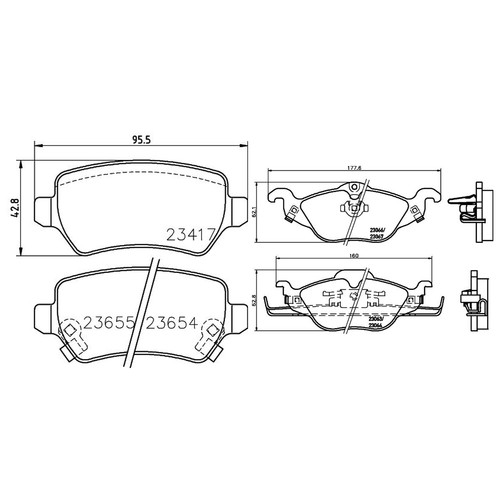 Don front rear pads fits - front,