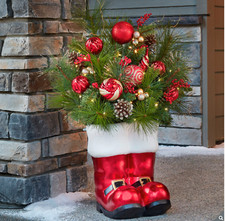 Large Floral Santa Boot 36"
