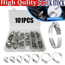 101 Pcs Assorted Stainless Steel Hose Clamp Kit With No Driver Jubilee Clips Set