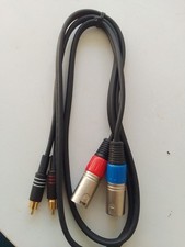 Pair Of XLR Male To RCA Phono Male Cables 1m