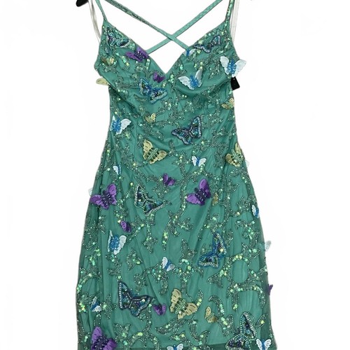Beaded jade green cocktail - beaded,