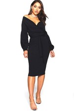 Boohoo off shoulder midi dress