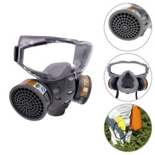Full Face Respirator Gas Mask Double Filter Air Breathing Chemical Gas Protector