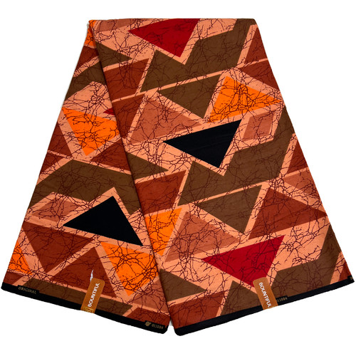 African fabric print red - african,