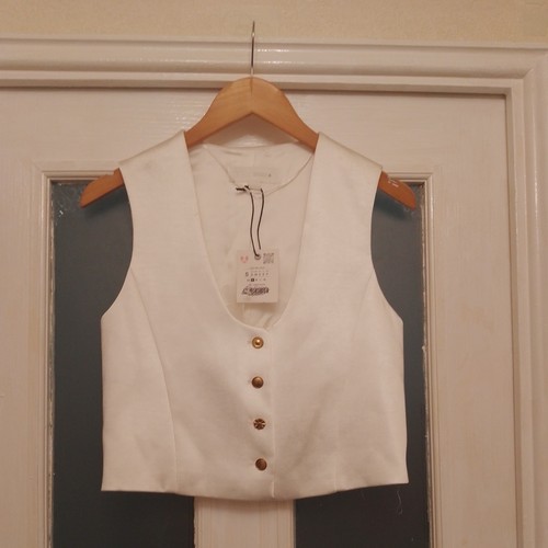 Zara cream satin waistcoat - cream,
