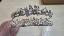 Richard Designs Bridal Tiara Headbands x2 – Crystal & Pearl Wedding Prom Crowns