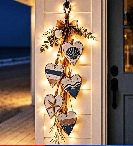 Boho heart wall hanging - wall, wood
