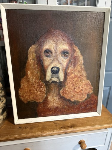 Large vintage framed oil - framed, on