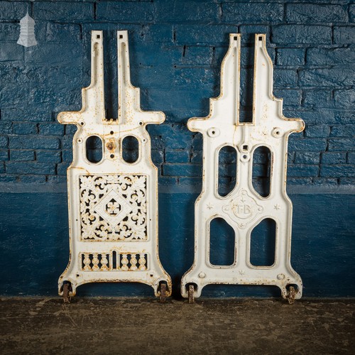 Pair white painted - of, cast