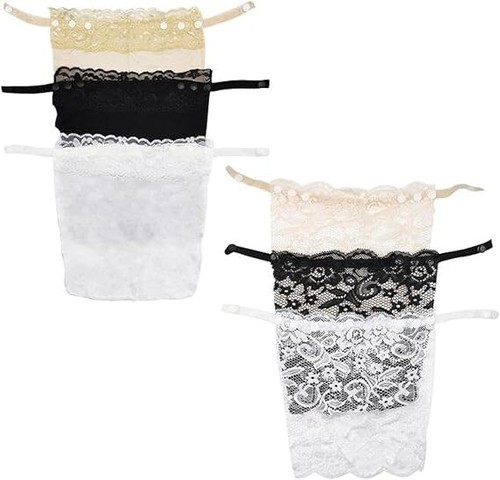 Pieces lace clip mock - lace, clip-on