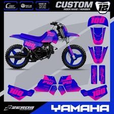 YAMAHA PW 50 GRAPHICS KIT PEEWEE 50 GRAPHICS MINI BIKE GRAPHICS BLOCK BLU/PNK
