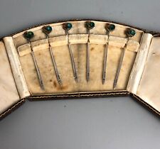 Art Deco Silver & Enamelled Cocktail Sticks Adie B Birmingham 1936 ALZX