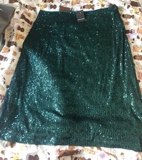 Womens Green Sequin Skirt JD