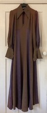 Alice Pollock Quorum rare vintage 1970s  crepe balloon sleeve midi dress
